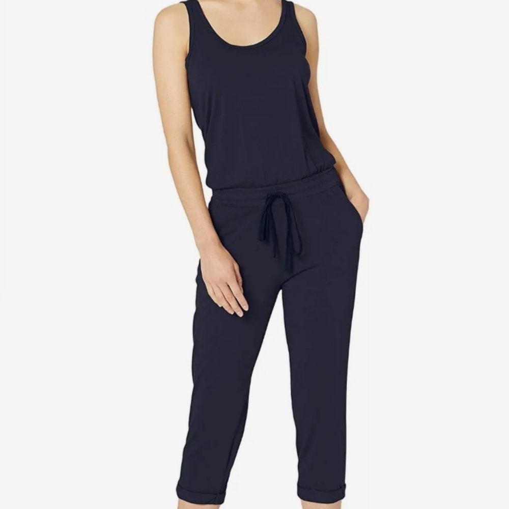Michael Stars Theo Cotton Modal Tank Jumpsuit in Baby Blue, Size Small